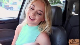 Slutty babe Anastasia Knight shows perky tits for a ride