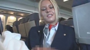 Riley Evans - Handjob & Blowjob From A Helpfull Stewardess