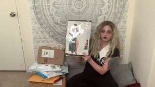 Goth Camgirl Unboxes Sexy Supplies for Easter Cam Show