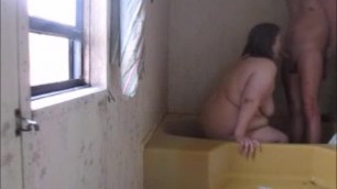 Babysitter Hire to Watch Son gives Son Blowjob in Shower & Swallow Cum