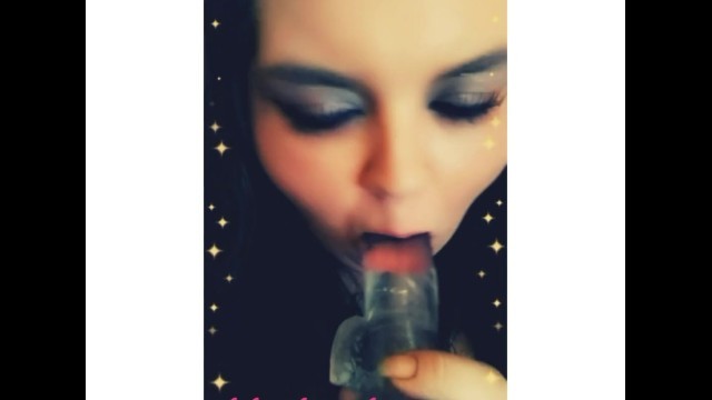 Latina BBW Sucking Dildo