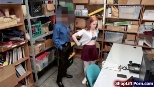 Redhead shoplifter fucked by LP officer