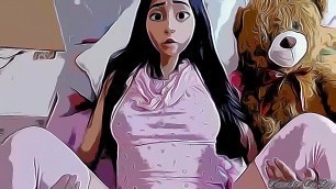 Hijastra Vestida de Rosa por su Padrastro Pervertido para Enseñarle el Sexo porque ya esta Mayor Cartoon Hentai