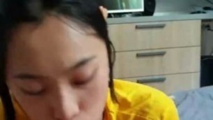 Cute Asian Girlfriend Sucks Cock For Cum To Swallow