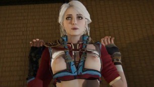 The Witcher - Yennefer grows a penis and she covers Ciri with cum