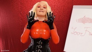 latex fetish gloves video - Arya Grander teasing in rubber - oily shiny sexy clothes ASMR