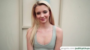Blonde cutie Riley Star flashes tits to a stranger
